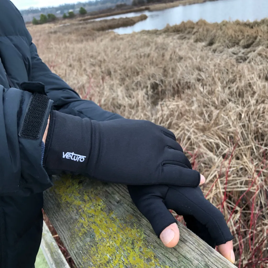 Infrared Fleece Open Finger Gloves Palm Grip