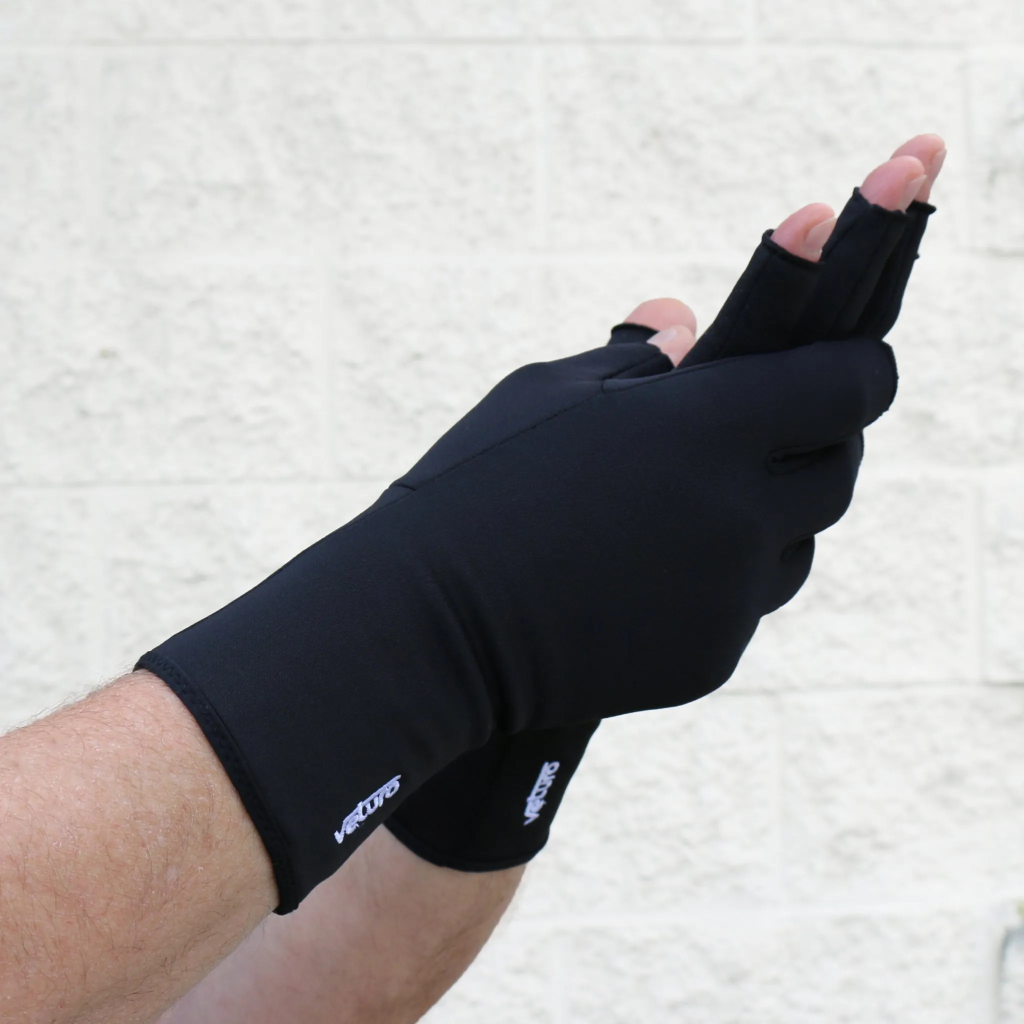 Infrared Fleece Open Finger Gloves Palm Grip