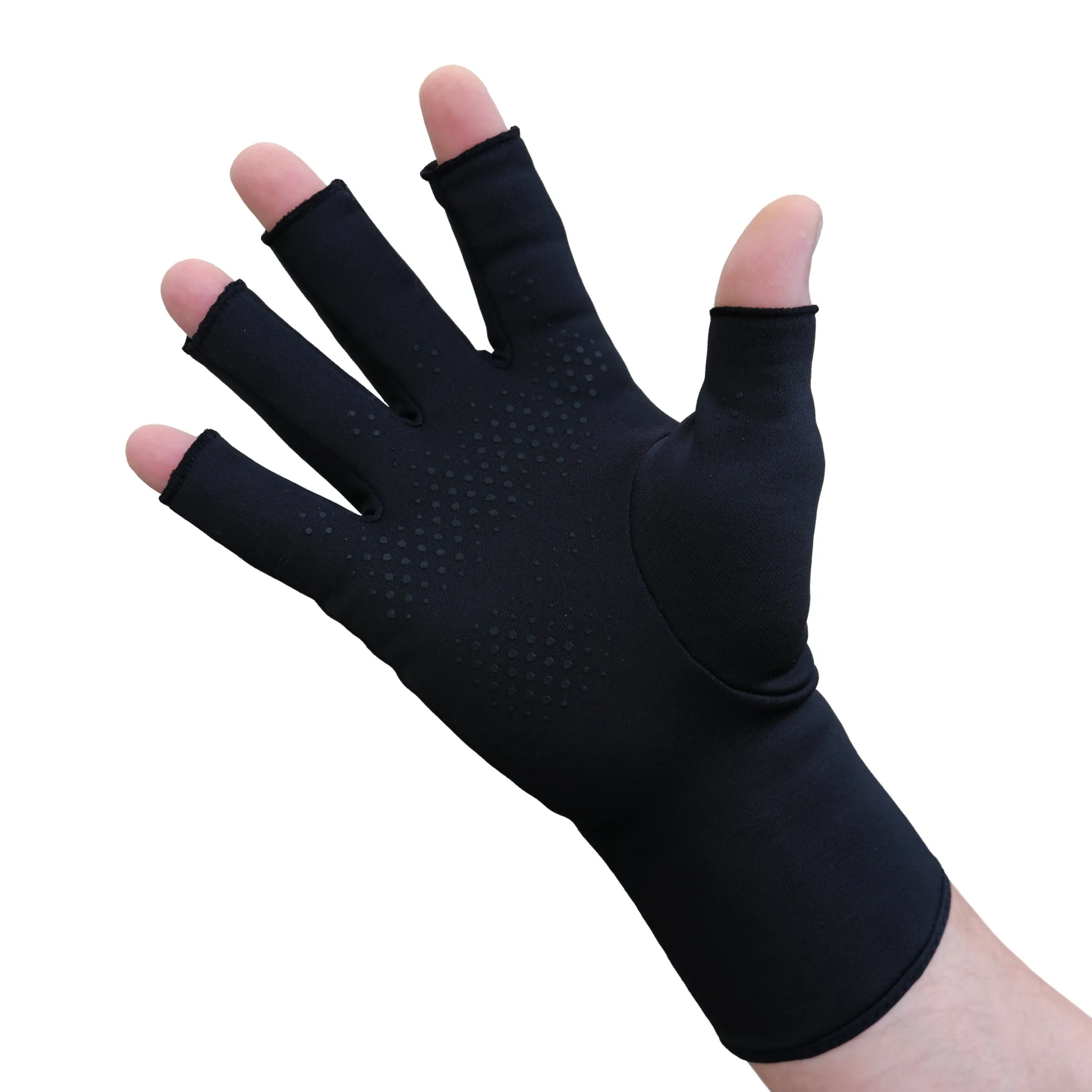 Infrared Fleece Open Finger Gloves Palm Grip