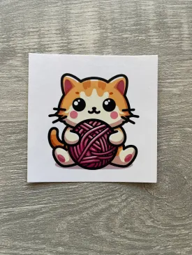 Kitten with Yarn Sticker
