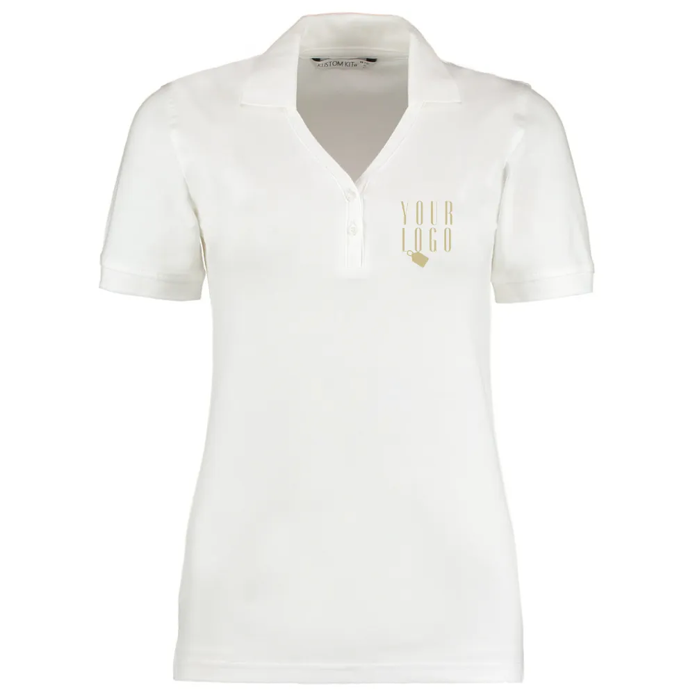 KK Women's Button V-Neck Polo