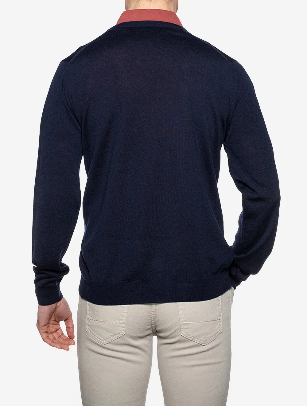 Knitted Cardigan Merino Navy