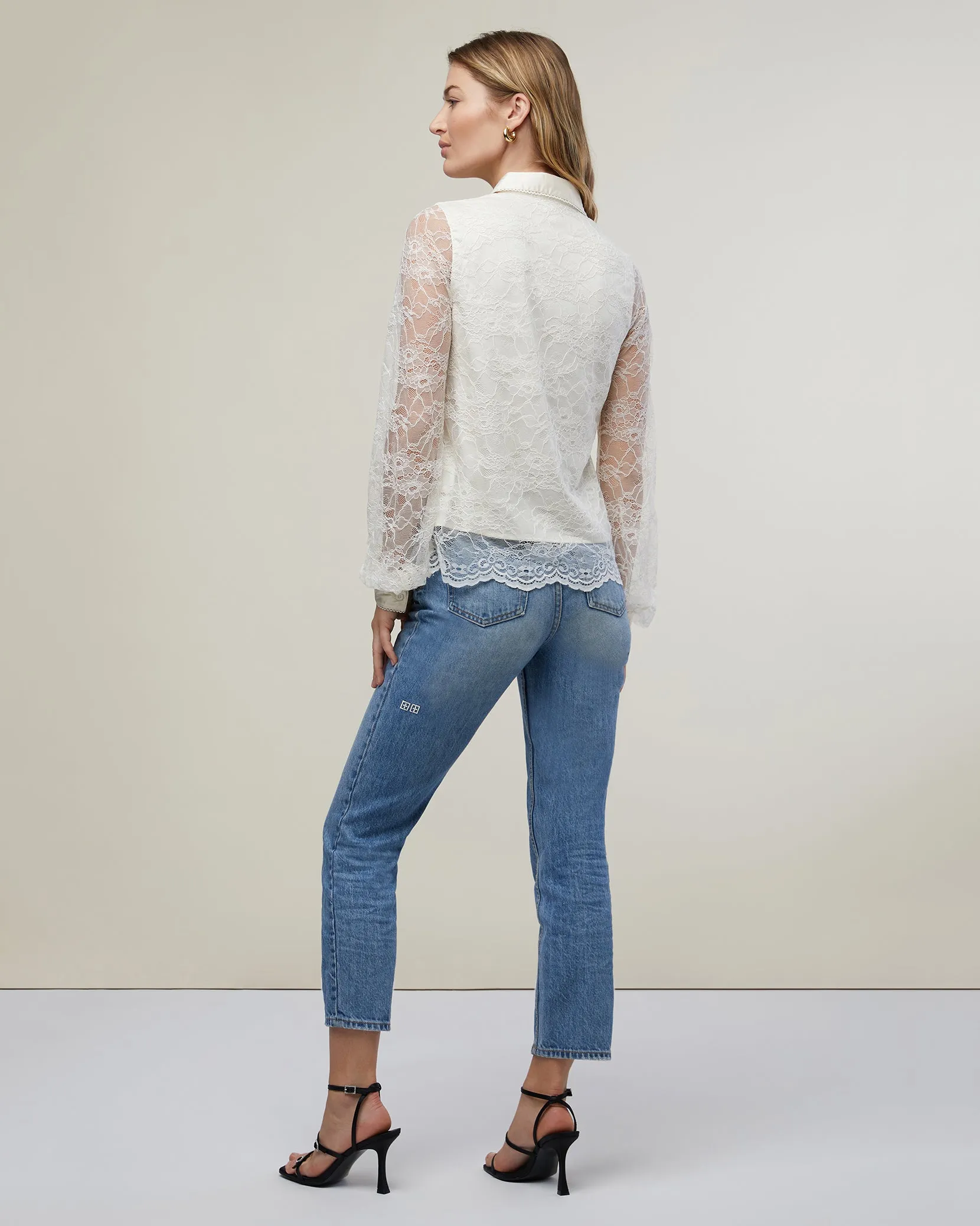 Lace Button Up Shirt