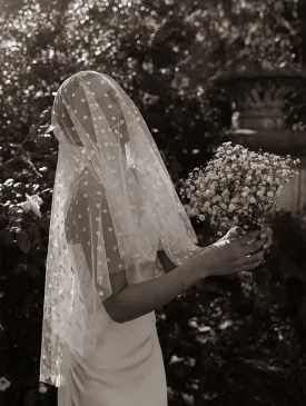 Large Polka Dot Midi Veil