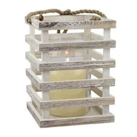 Large Weathered White Beach House Lantern