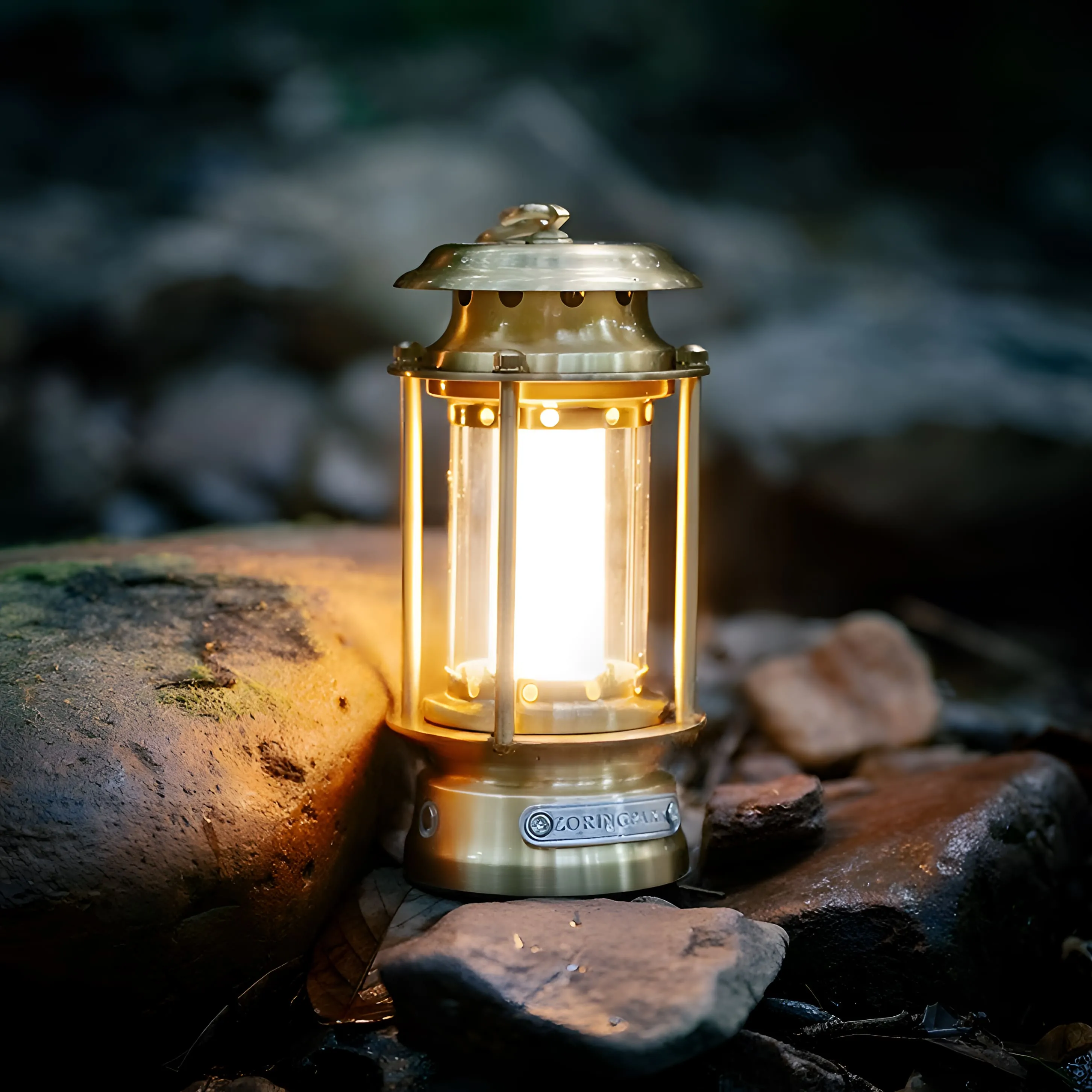 LED Barebones Lantern - Brass Camping Lantern