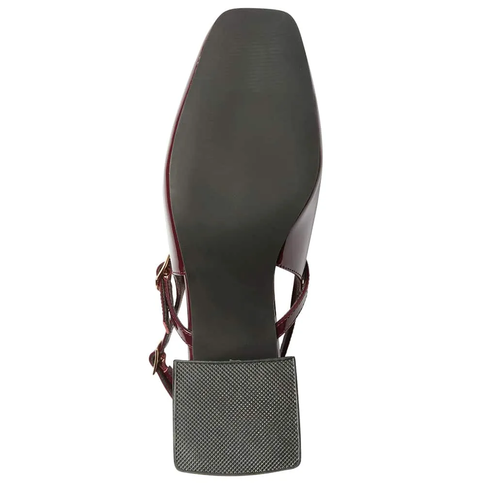Lenora Heel in Wine Patent