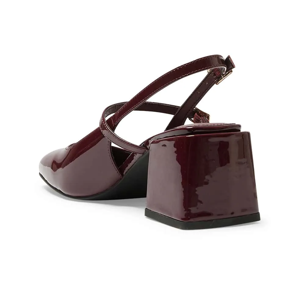 Lenora Heel in Wine Patent