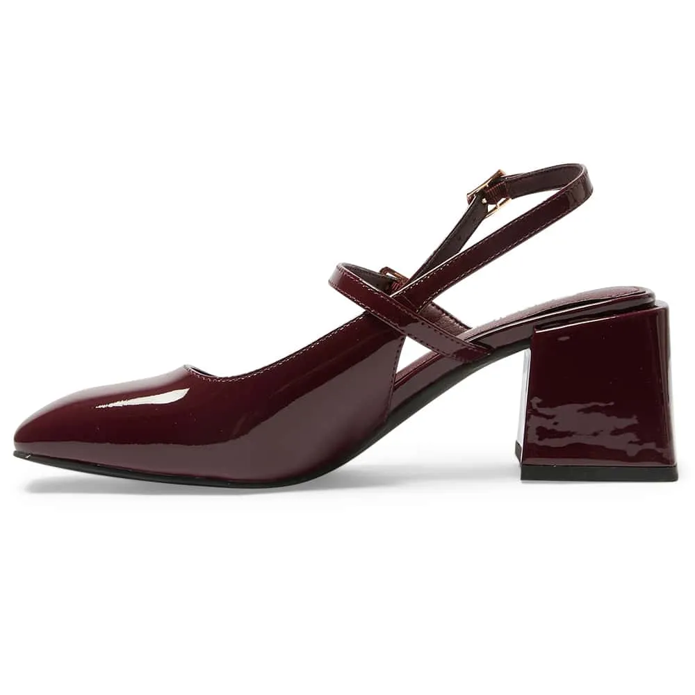 Lenora Heel in Wine Patent