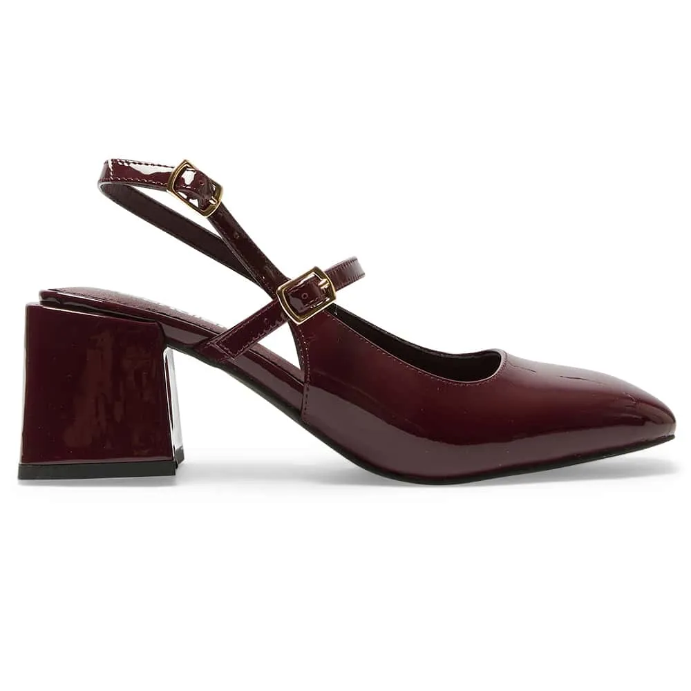 Lenora Heel in Wine Patent