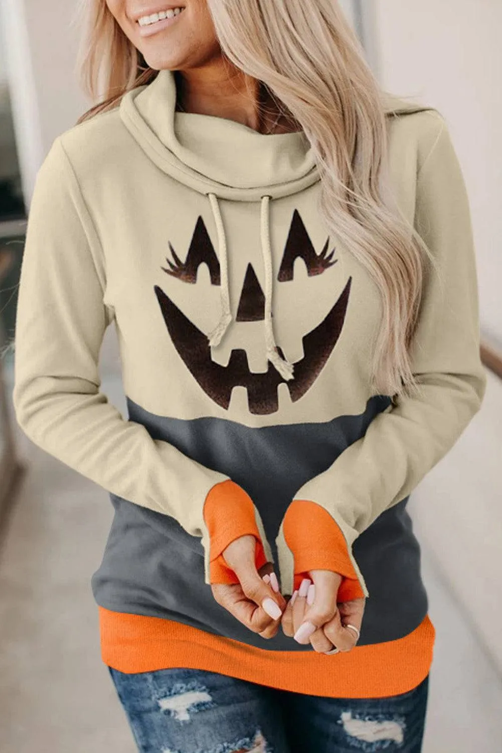 Long Sleeve Jack-O'-Lantern Sweater