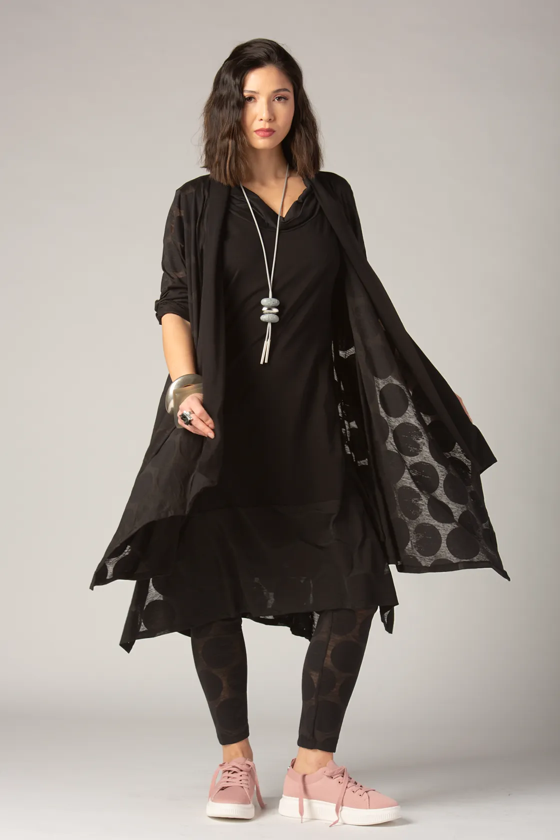 LUUKAA N/S Tunic in Black Dots
