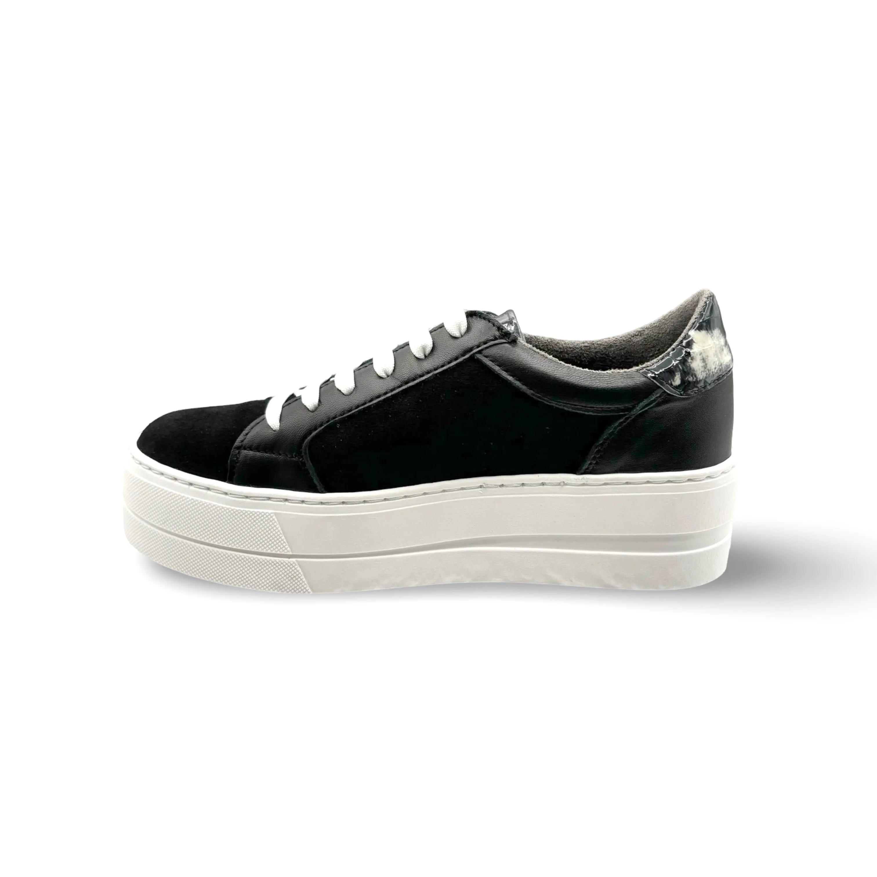 MAUDE Black Lace Up Trainer