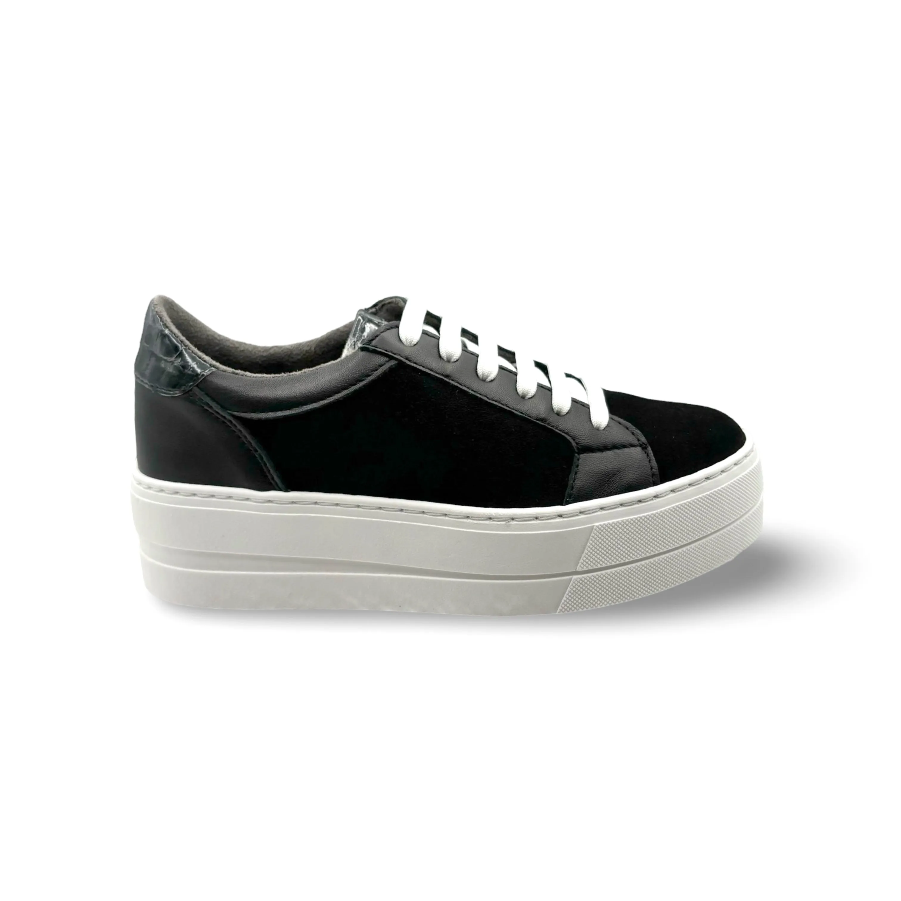 MAUDE Black Lace Up Trainer