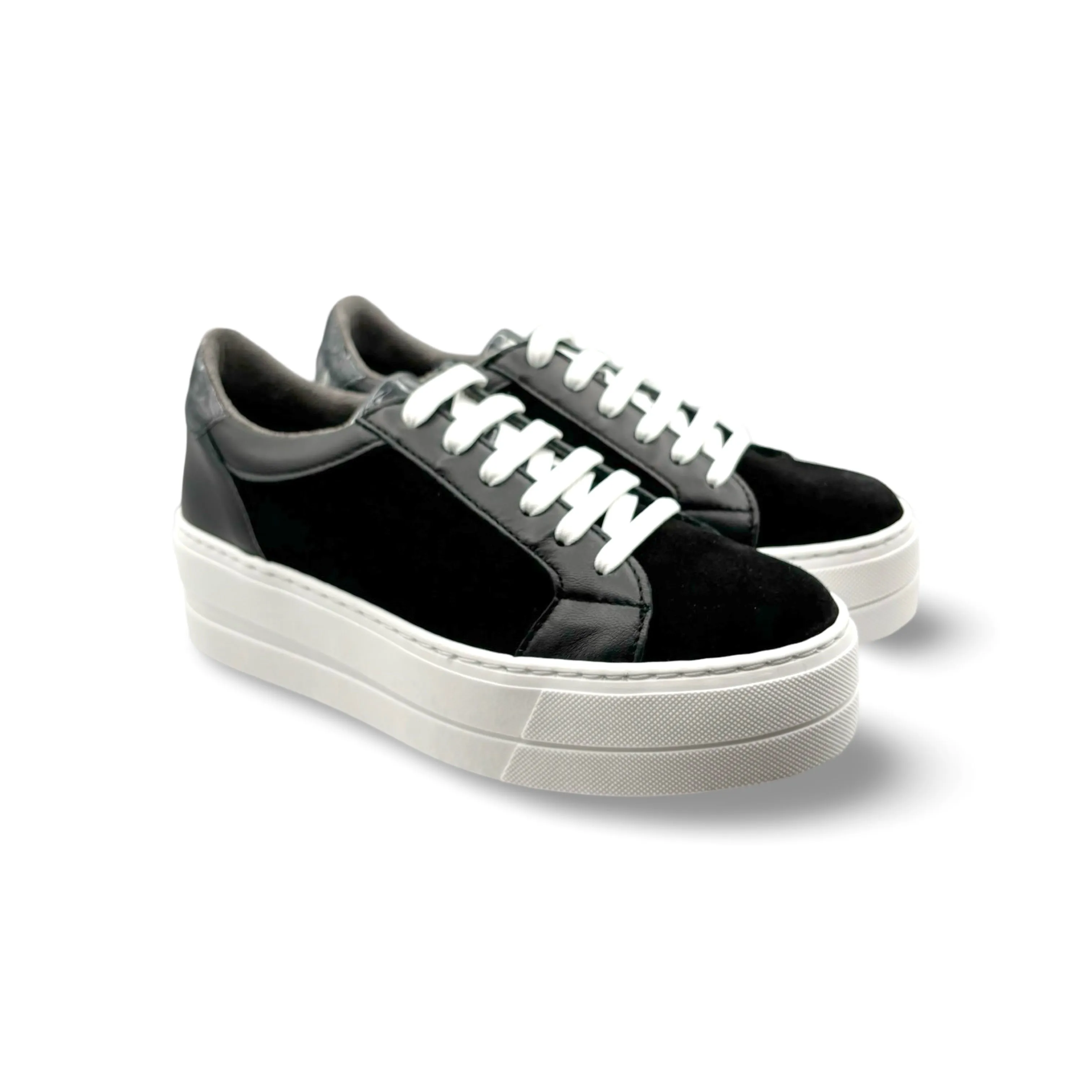 MAUDE Black Lace Up Trainer