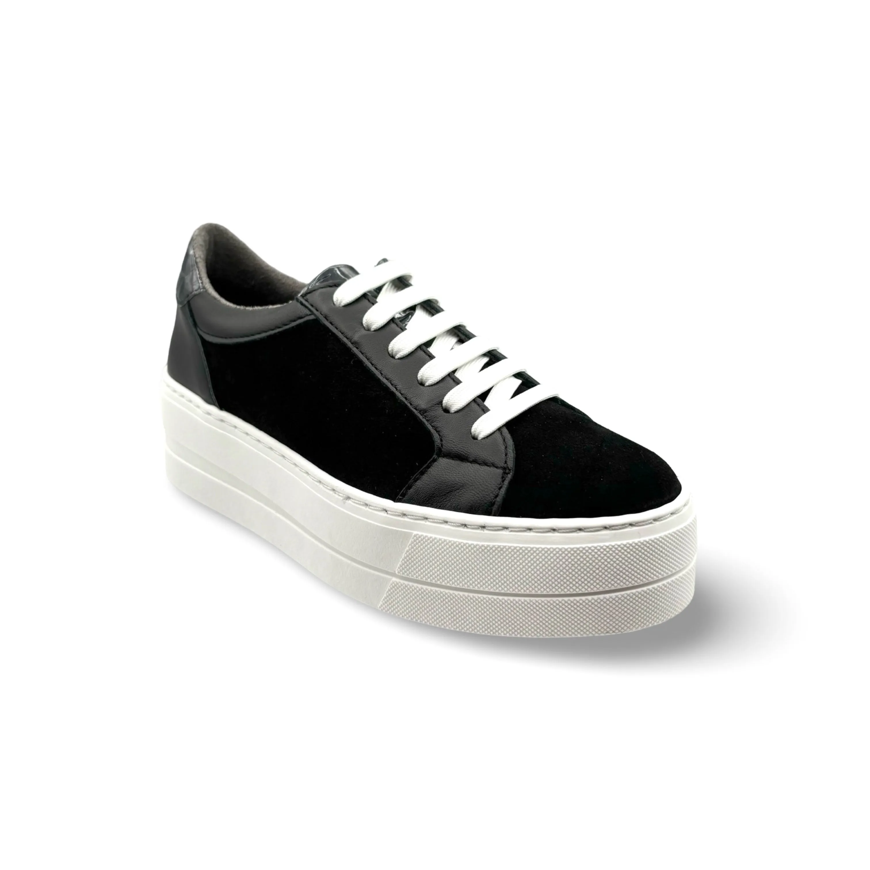 MAUDE Black Lace Up Trainer