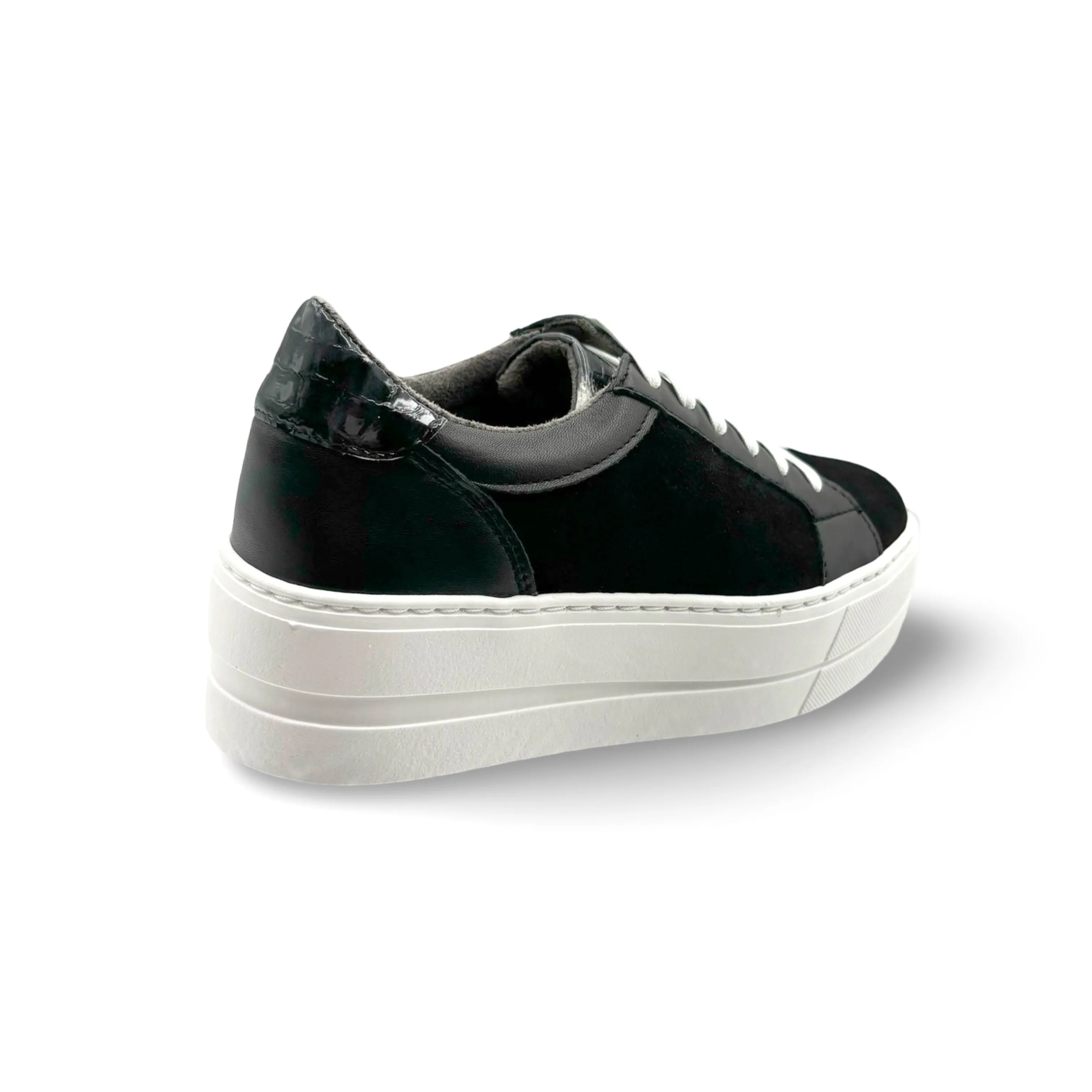 MAUDE Black Lace Up Trainer