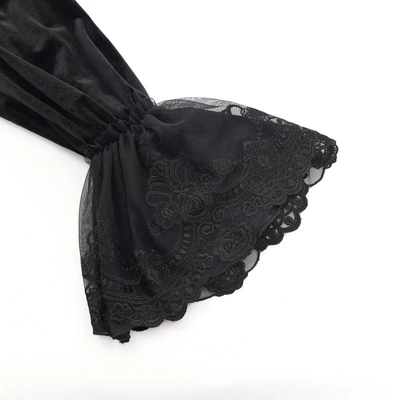Men's  Gothic Lace-up Chain Lace Shirt