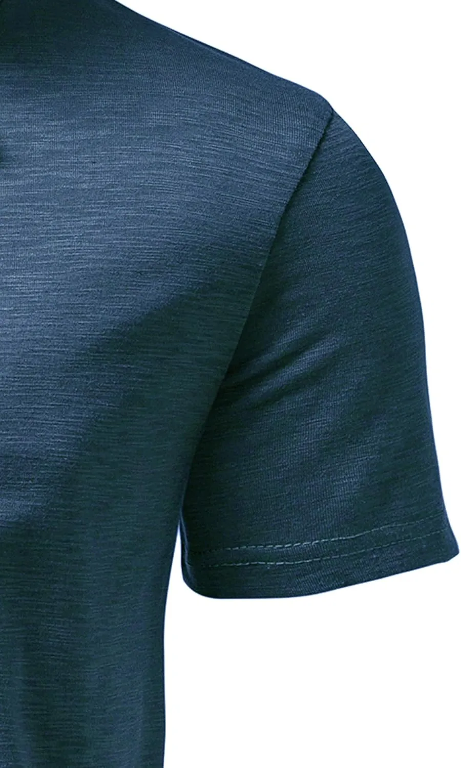 Men's Short Sleeve Henley Shirt Casual Stretchy Slim Fit T Shirt