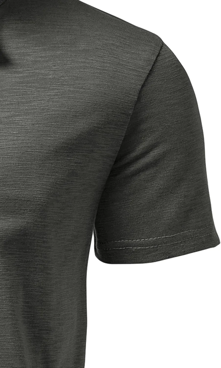 Men's Short Sleeve Henley Shirt Casual Stretchy Slim Fit T Shirt
