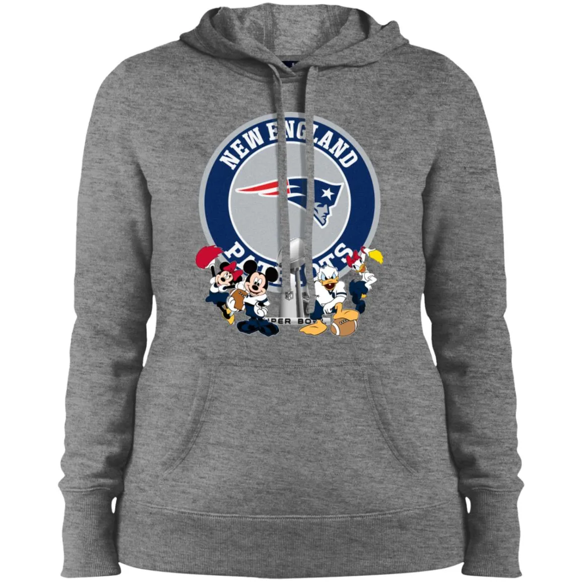 Nfl – New England Patriots Super Bowl 2019 Mickey Mouse Minnie Mouse Donald Duck Daisy Duck Football Women Hooded Sweatshirt