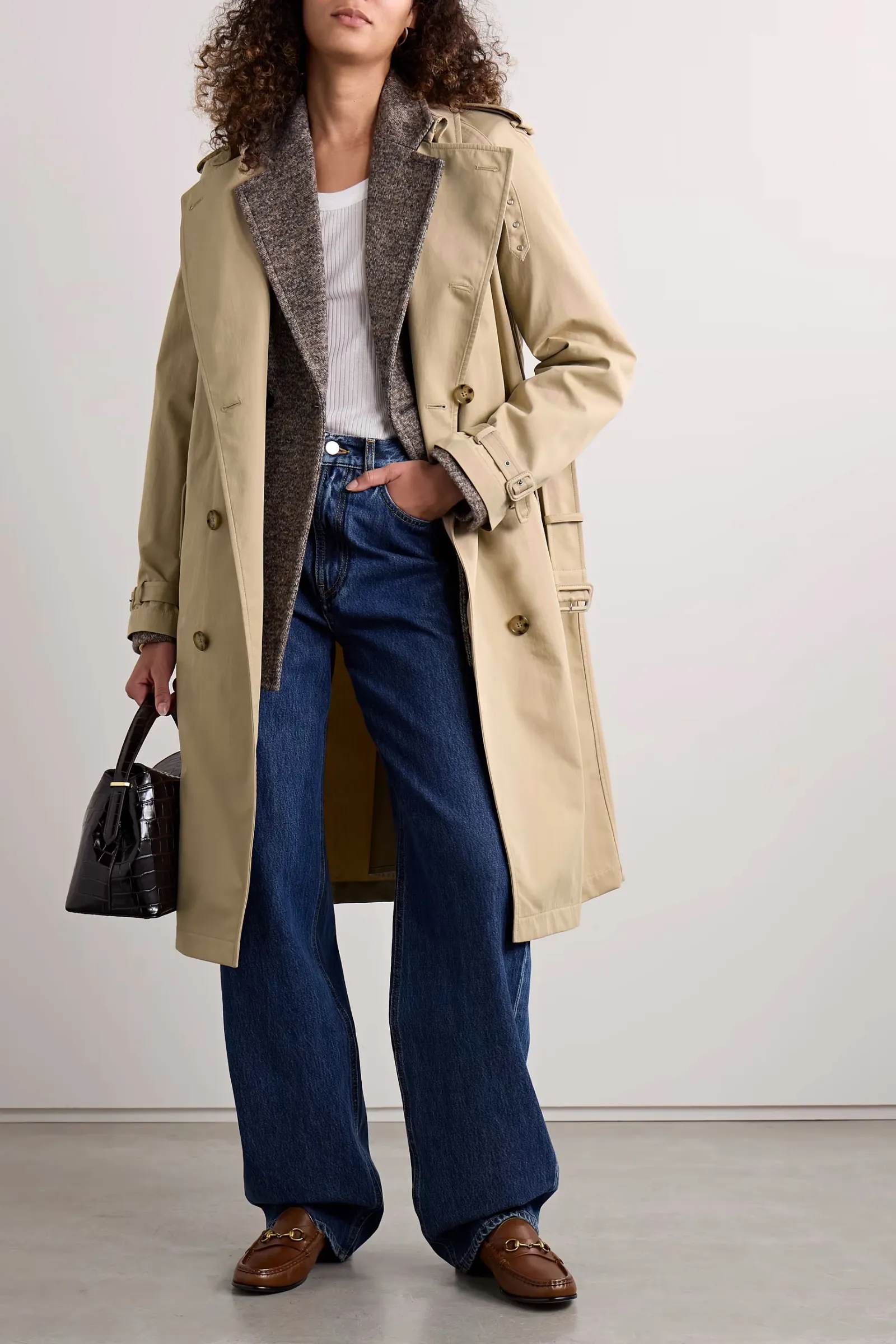 Niles Belted Double-breasted Cotton-blend Twill Trench Coat