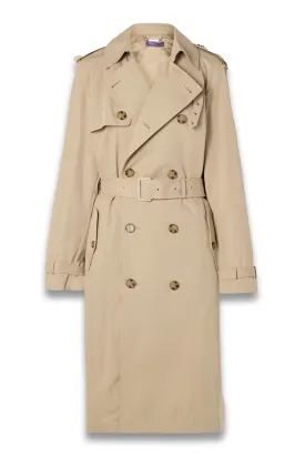 Niles Belted Double-breasted Cotton-blend Twill Trench Coat