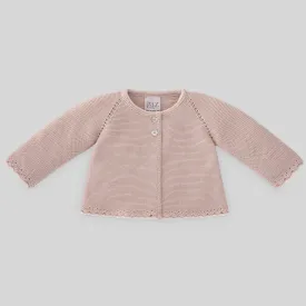 Paz Rodriguez Baby Girl Essential Pink Knit Cardigan