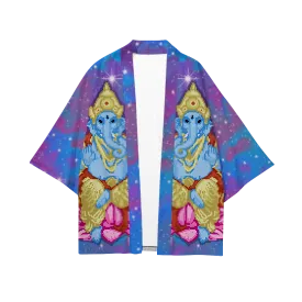 Pixel Ganesha All Over Print Men's Short Coat
