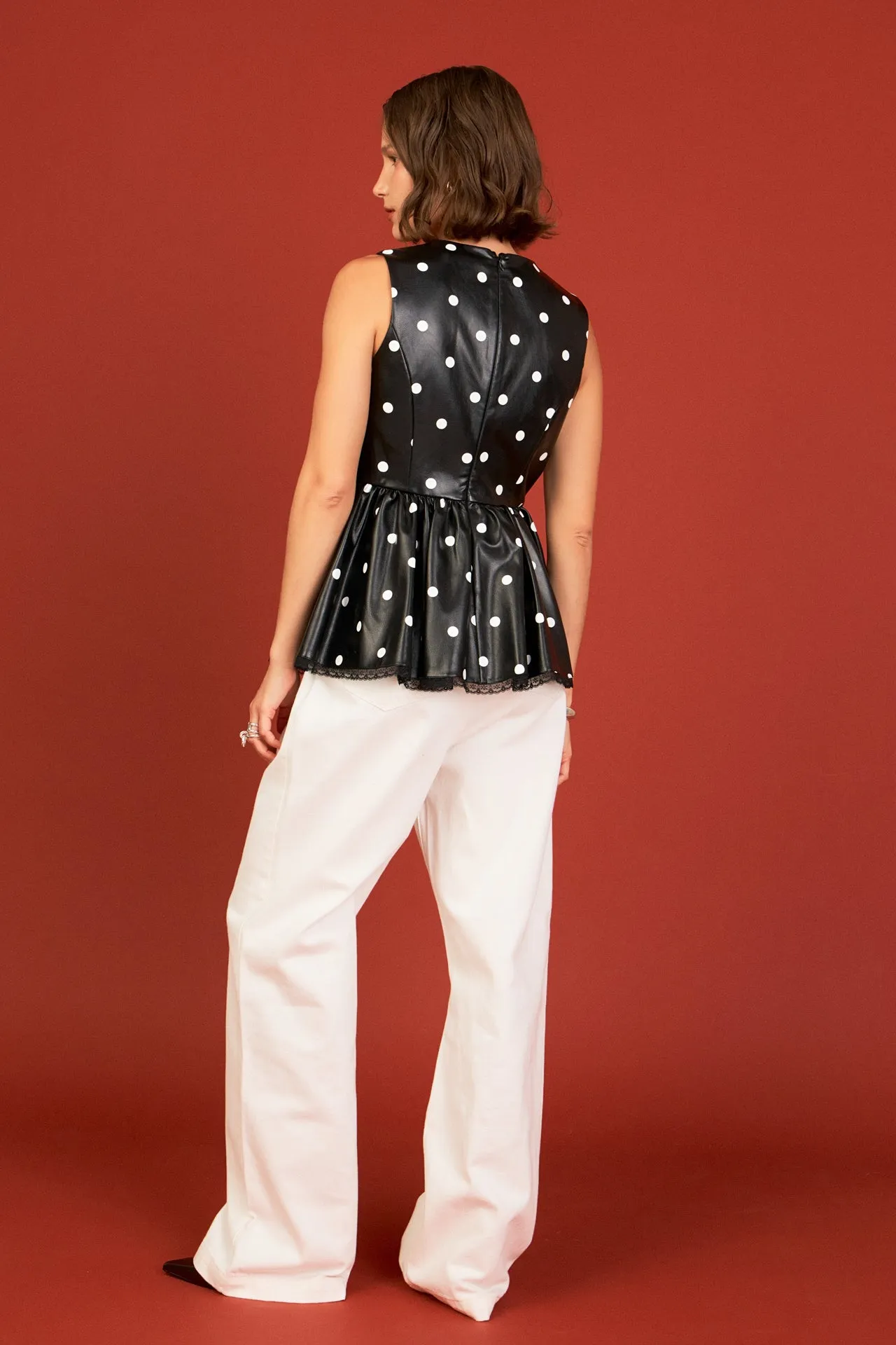 Pu Polka Dot Top