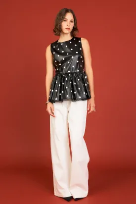 Pu Polka Dot Top