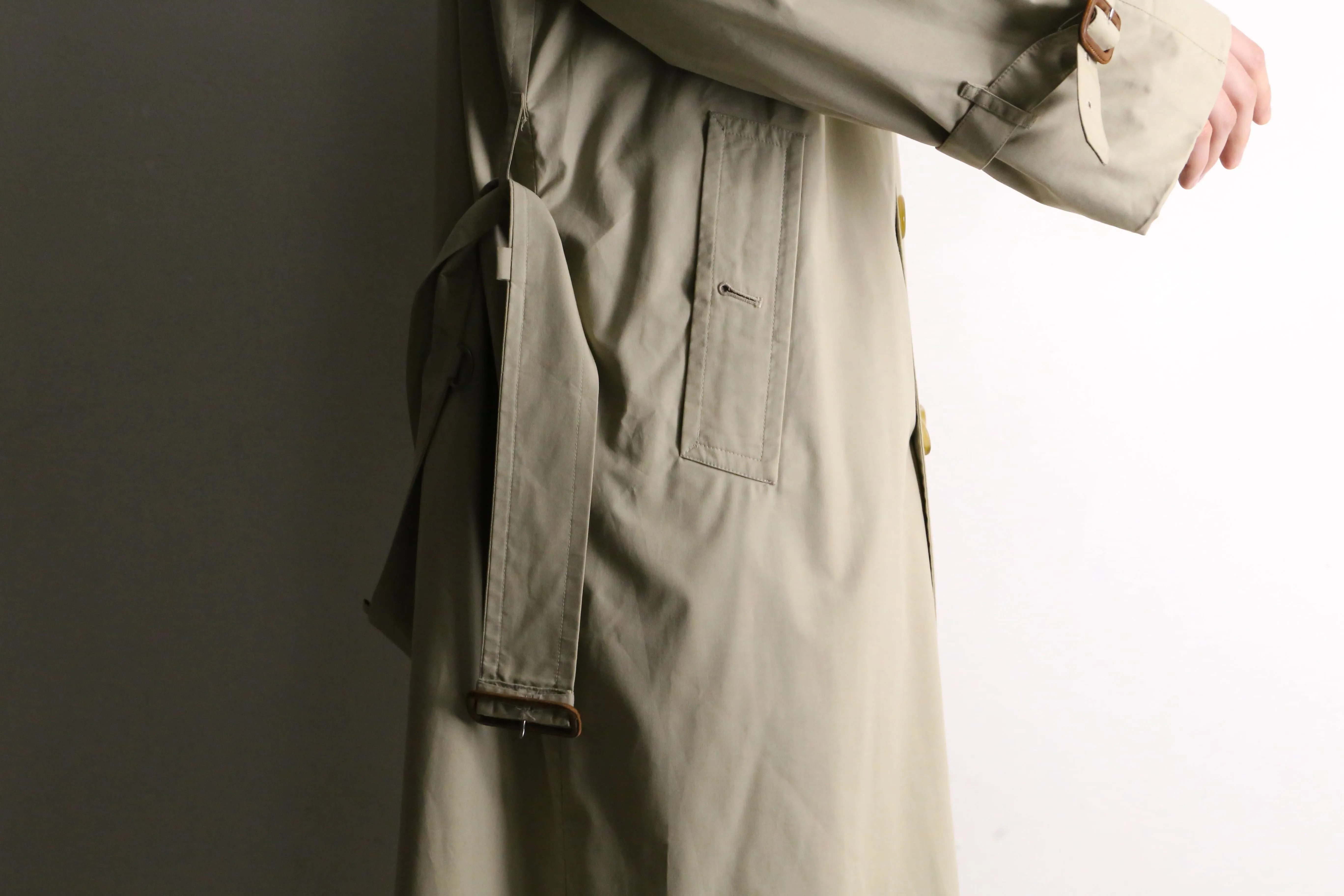 "Burberry's" natural beige long trench coat