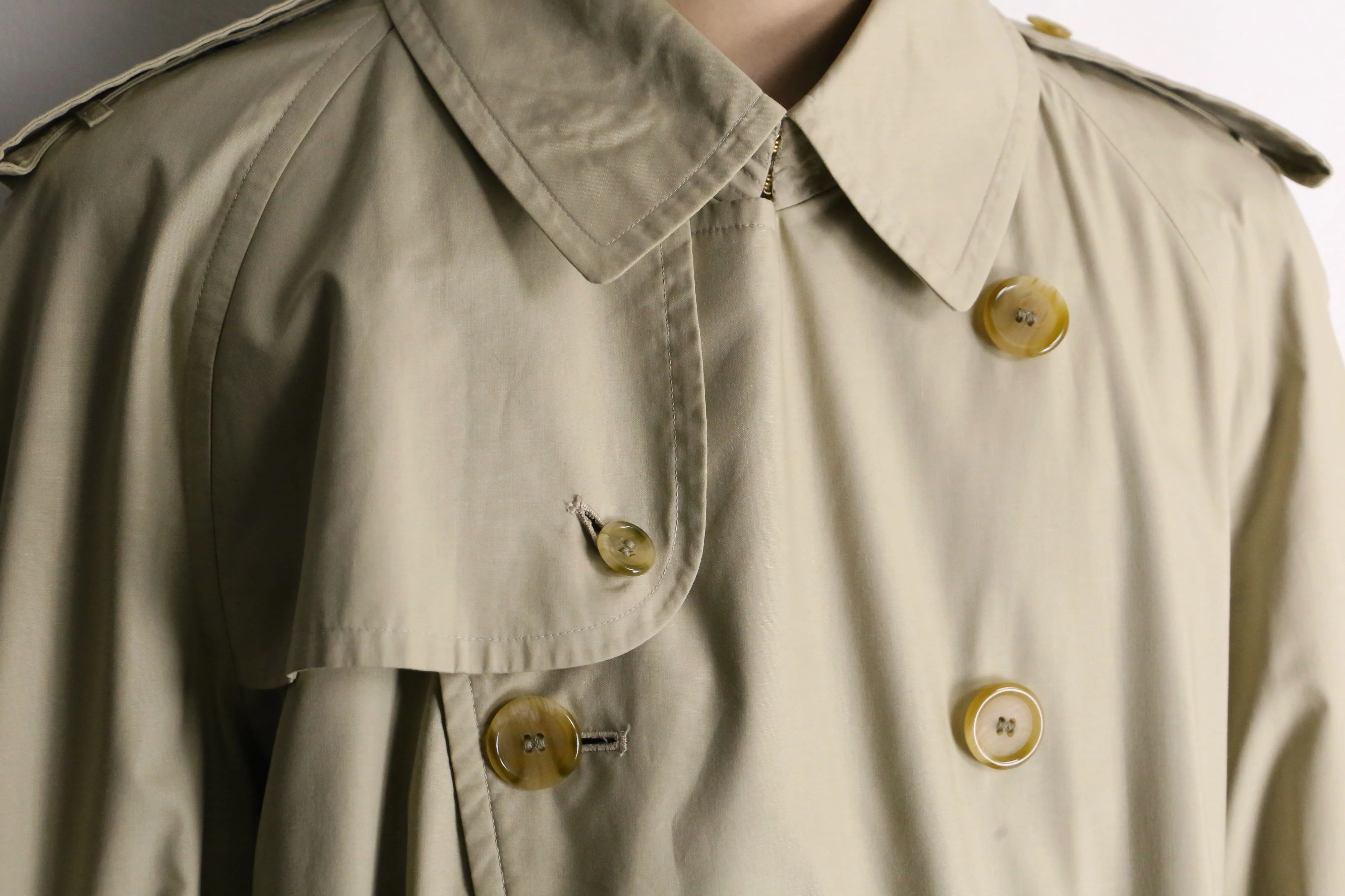 "Burberry's" natural beige long trench coat