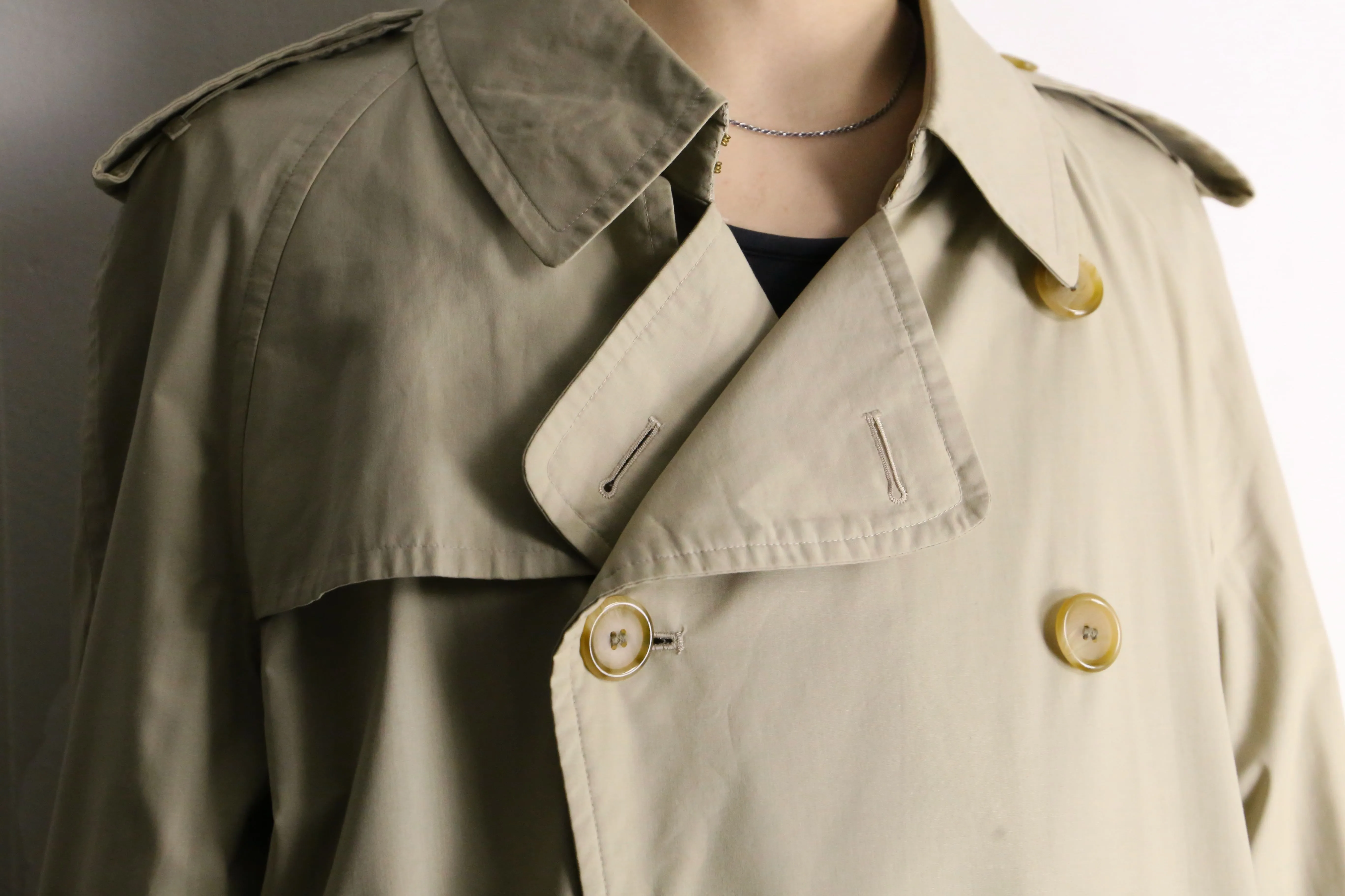 "Burberry's" natural beige long trench coat