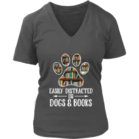 "Dogs and books" V-neck Tshirt