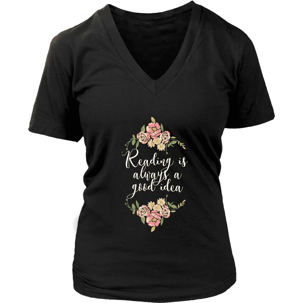 "Reading" V-neck Tshirt