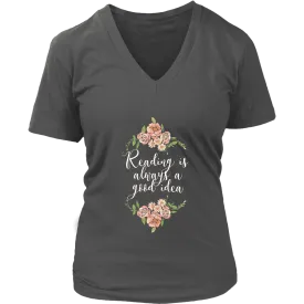 "Reading" V-neck Tshirt