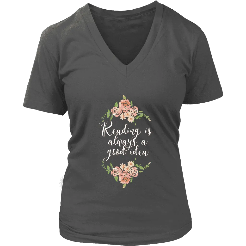 "Reading" V-neck Tshirt