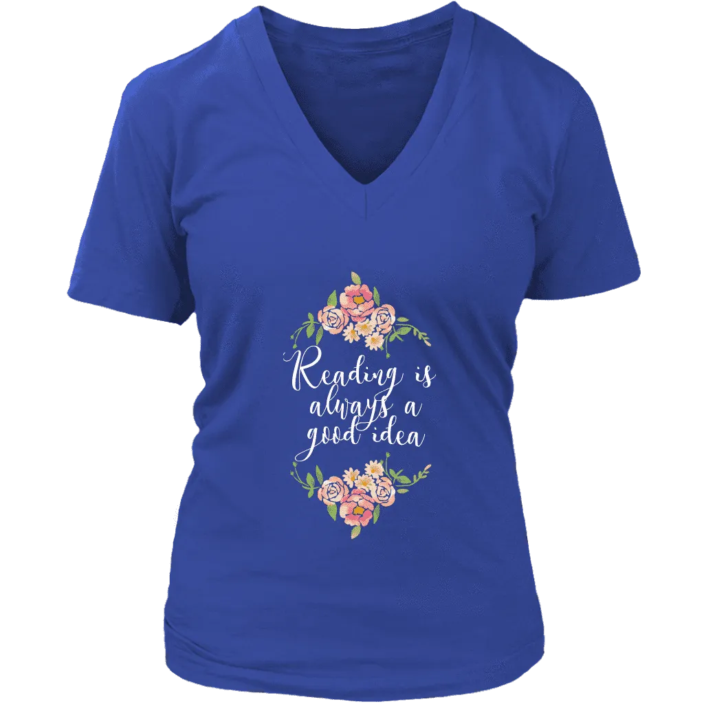 "Reading" V-neck Tshirt