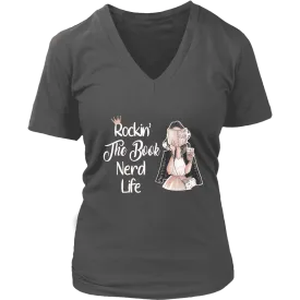 "The Book Nerd Life" V-neck Tshirt