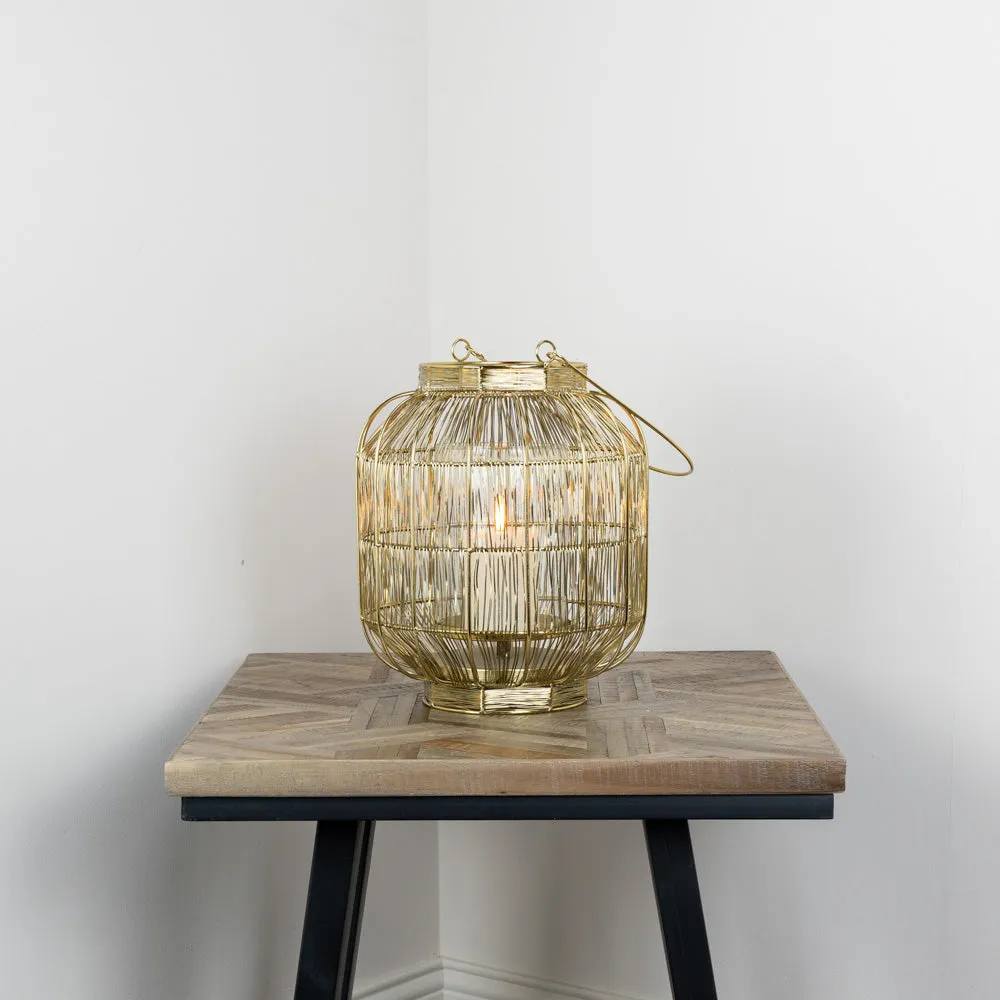 Reva Wire Lantern Gold Medium