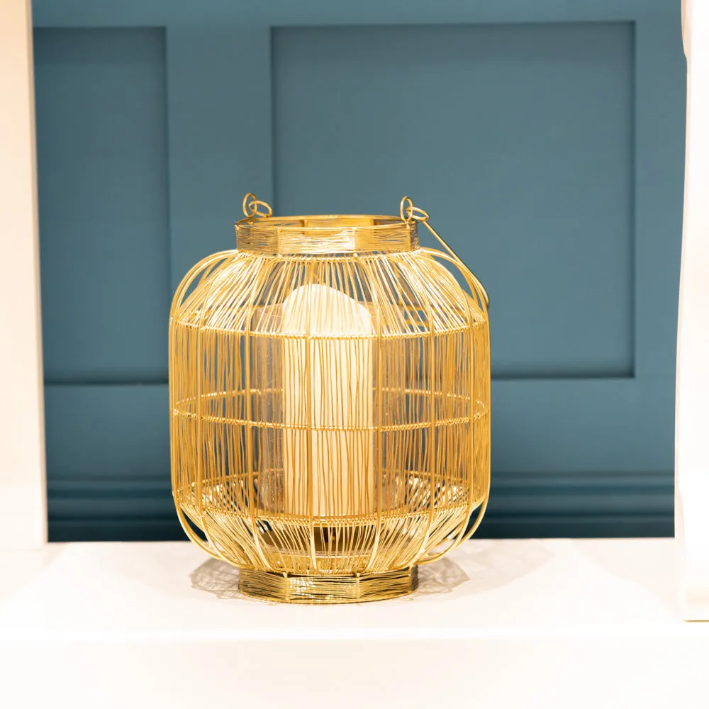 Reva Wire Lantern Gold Medium