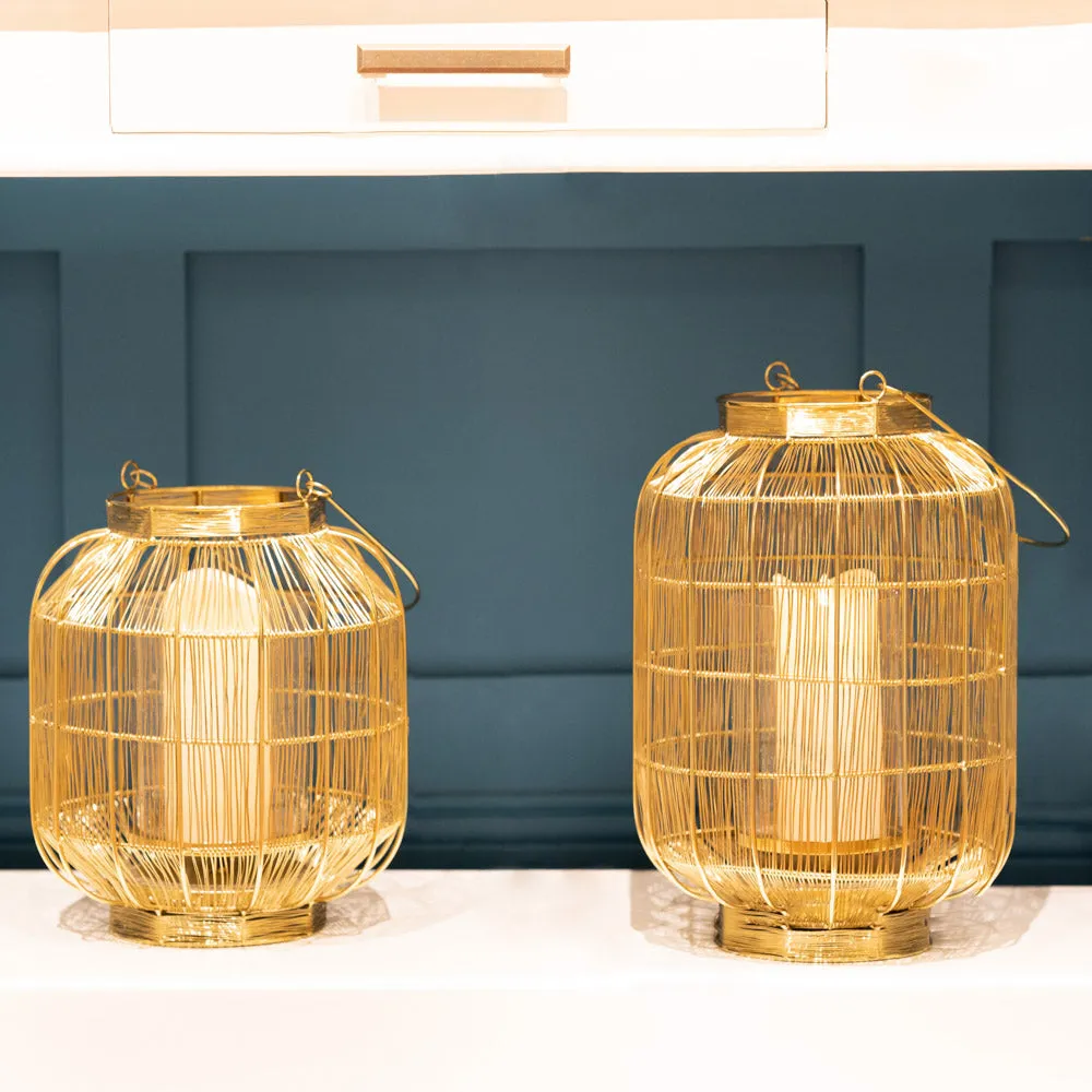 Reva Wire Lantern Gold Medium