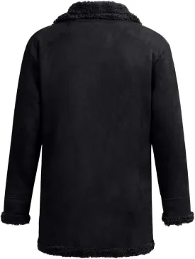 RTRDE Men's Coats Trench Coat Sherpa Fleece Lined Pea Coat Winter Warm Long Jacket Coats, M-3XL