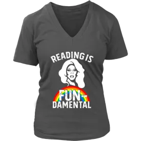 Rupaul"Reading Is Fundamental" V-neck Tshirt