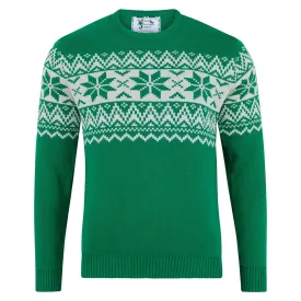 Santa's Seconds - The Nordic Fairisle Men's Eco Christmas Jumper -  Green