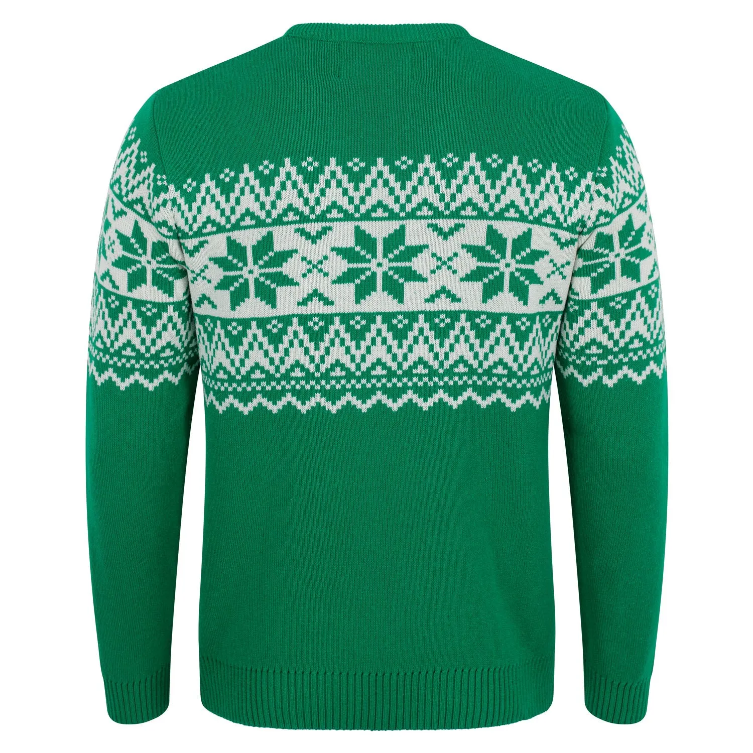 Santa's Seconds - The Nordic Fairisle Men's Eco Christmas Jumper -  Green