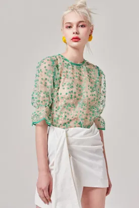 Sheer Embroidered Floral Top