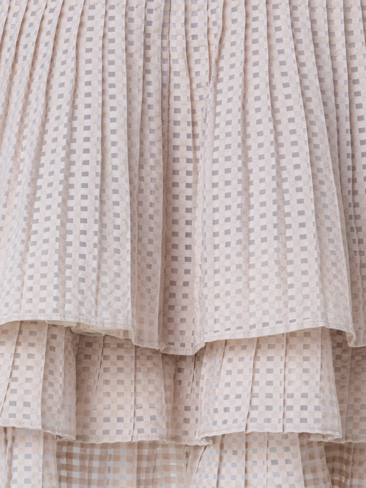 Short A-Line Triple Layer Plissé Skirt