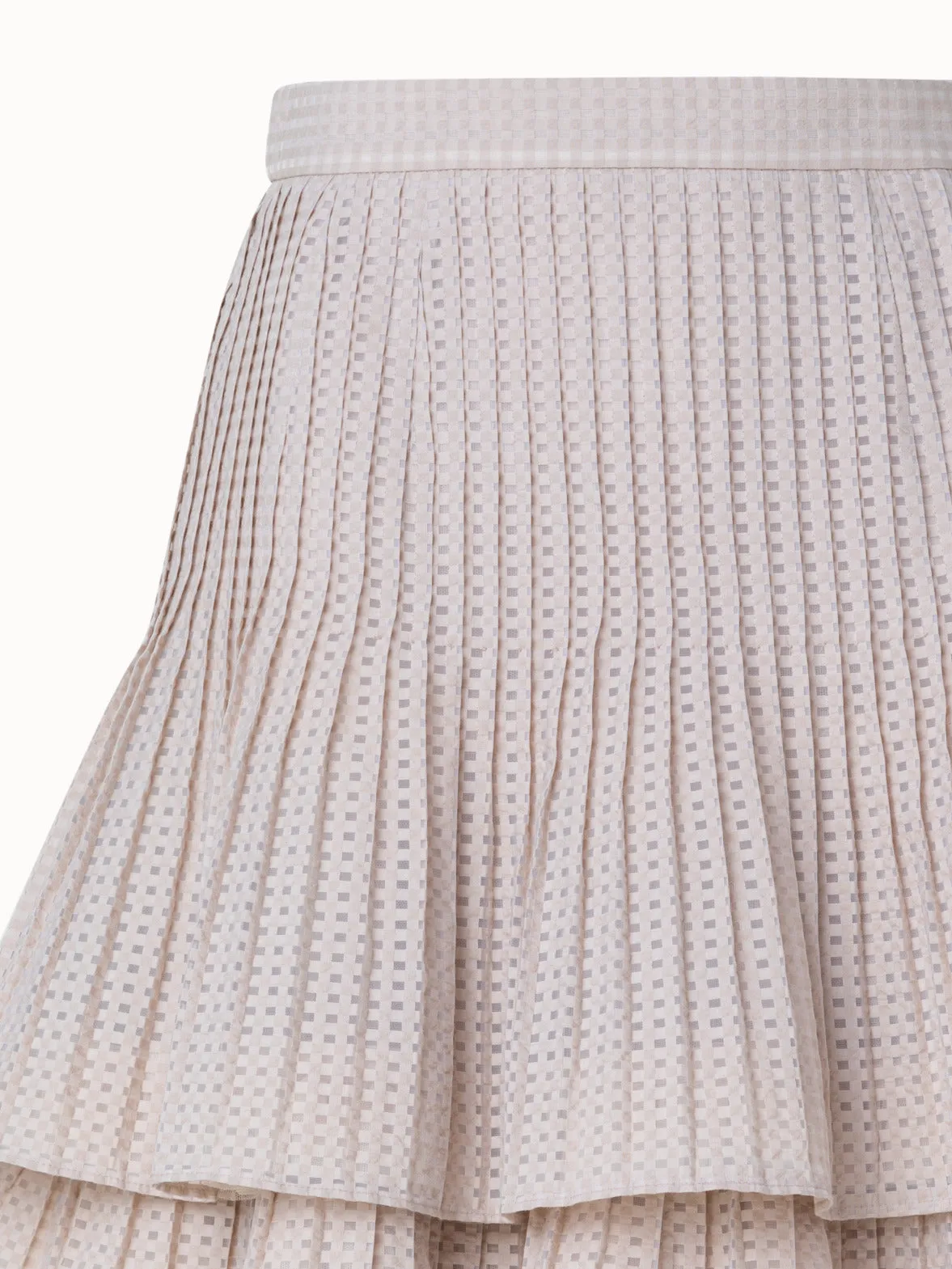 Short A-Line Triple Layer Plissé Skirt